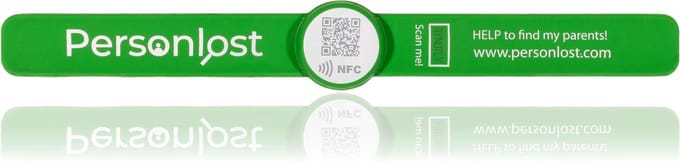 NoLongerLost - Unieke QR code - Armband - Slap on - Groen - Waterproof