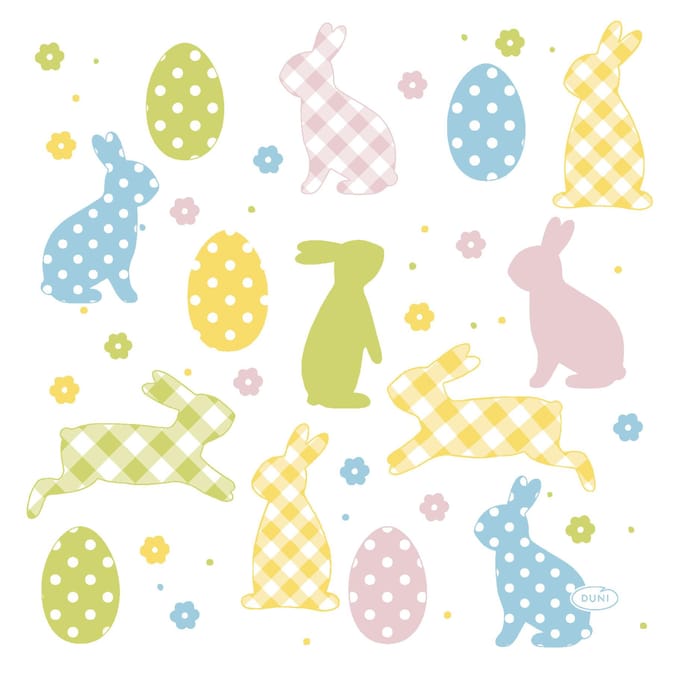 Duni - Tafellaken - Bunnies and Eggs - 138 x 220 cm