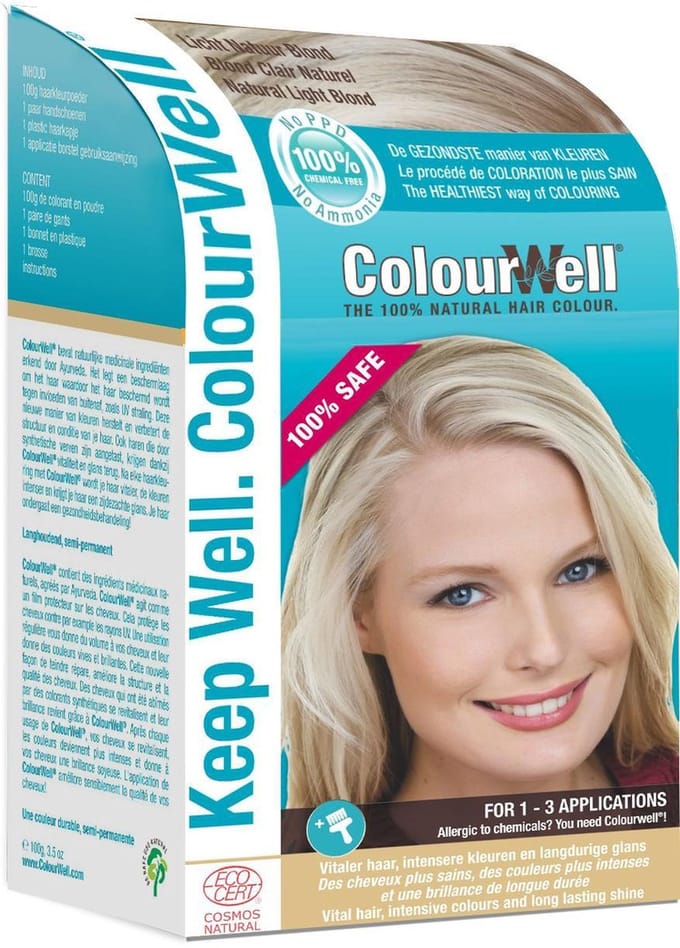 Colourwell 100% Natuurlijke haarkleur licht natuur blond 100 Gram