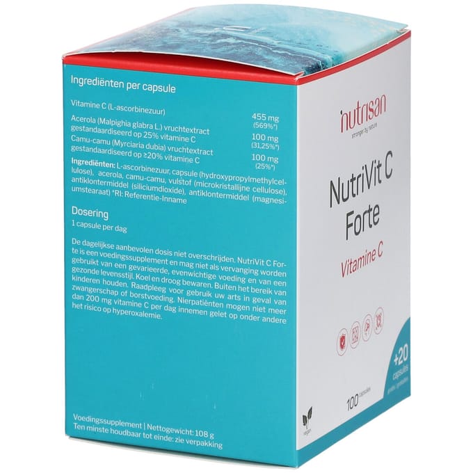 Nutrisan Nutrivit C Forte 100 + 20 Capsules GRATIS x2 100+20