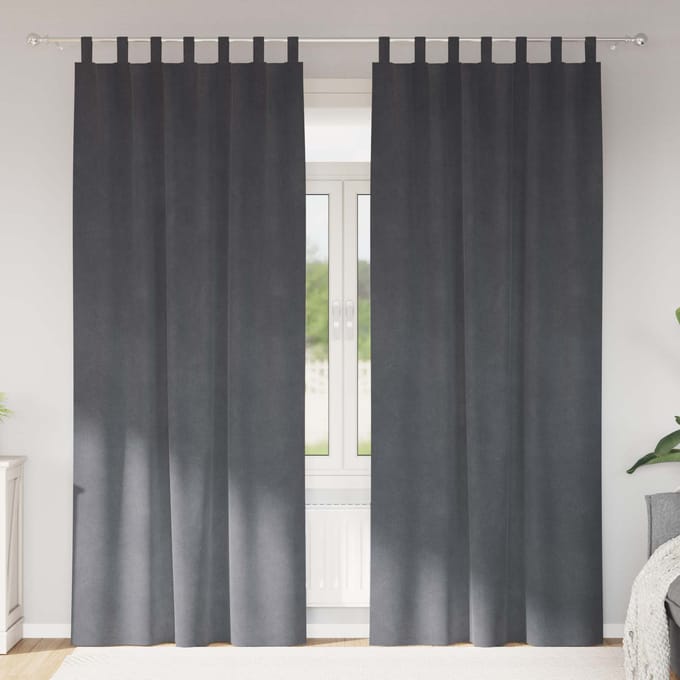 vidaXL - Gordijnen - 2 - st - Lichtgrijs - 140 - x - 260 - cm - fluweel