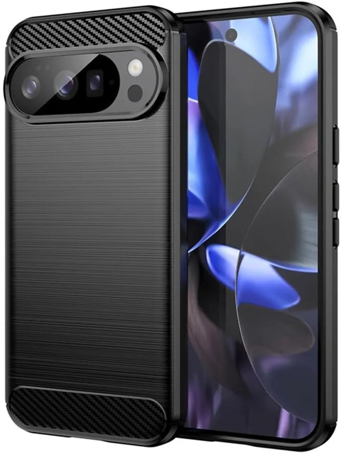 Hoesje geschikt voor Google Pixel 10 / 10 Pro - Techsuit Carbon Silicone Back Cover - Zwart