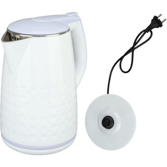 Elektrische Waterkoker 2000W Dubbel RVS 2L Waterkoker Verwarmer met Automatische Uitschakeling en Kook L(for 6.5-9kg) wit