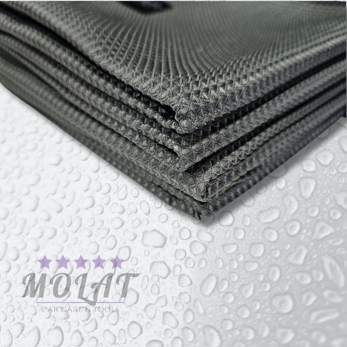 Molat Diamont glas towel set van 5 stuks- 350gsm - grijs - 40x40cm