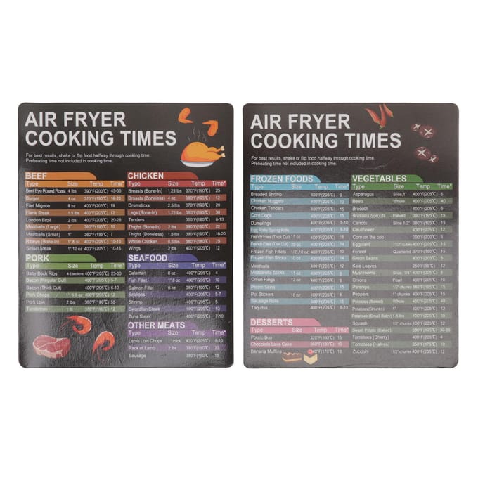 20x16cm Accessoires Friteuse Temps de Cuisson Friteuse Aimantée Aide-Mémoire Référence de Température pour Ménage black