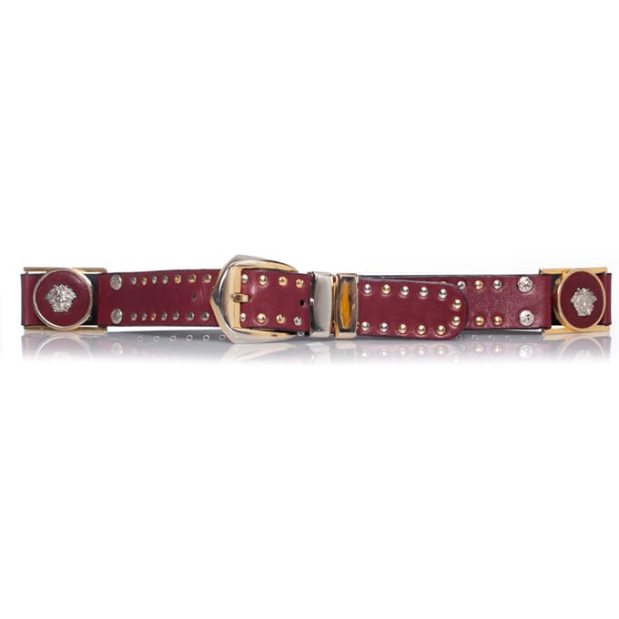 Gianni Versace leren medusa riem met studs