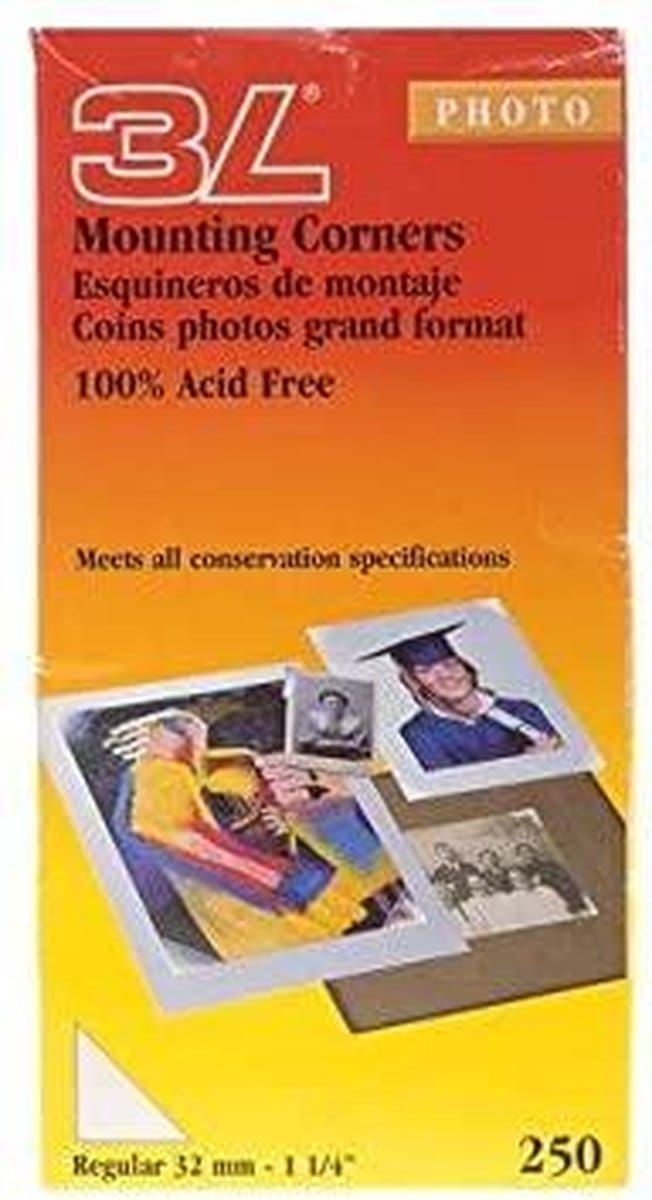 3L Transparante fotohoekjes - 32 mm - 250 stuks
