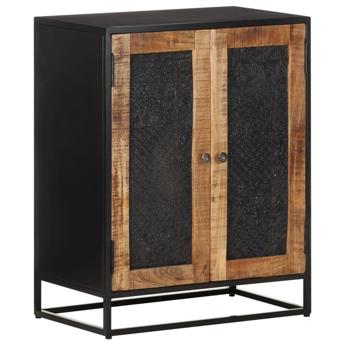 vidaXL - Dressoir - 60x35x75 - cm - ruw - mangohout