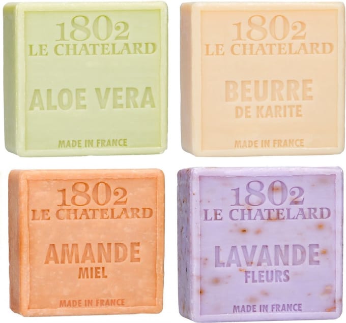Set Marseille zeep 4 x 100 gram extra zacht, geen palmolie
