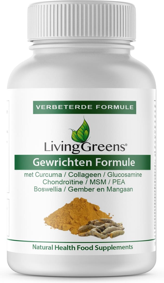 Livinggreens Gewrichten formule curcuma & collageen complex 60 Tabletten