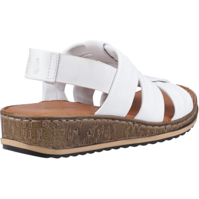 Hush Puppies Eden Brede Pasvorm Leren Dames Witte Sandalen
