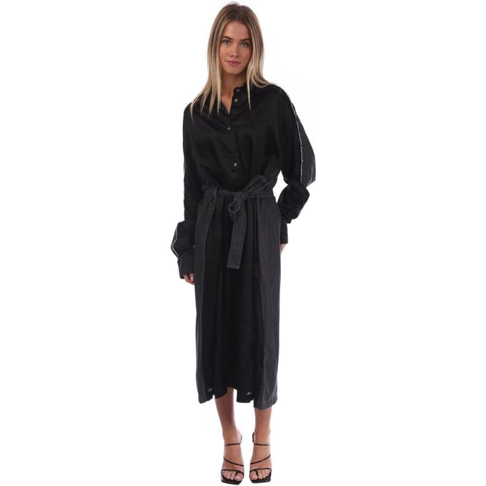 Diesel Dames-shirtjurk van rayon van D-Paige-Stram (Zwart)
