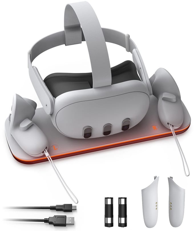 Gloovon® - VR Console Standaard - VR Oplaadstation - Oplaadstandaard Controller Oplader - Oculus Quest 3 Accessoires - Geschikt voor Meta Quest 3