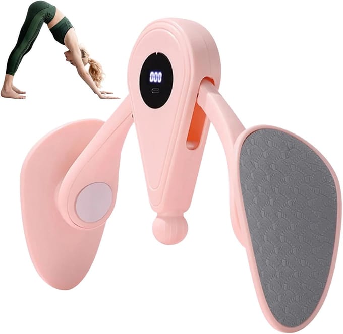 Bekkenbodemtrainer - Heup trainer - Thuis trainen - Met displayteller - 28.3 x 20.4 cm - Roze
