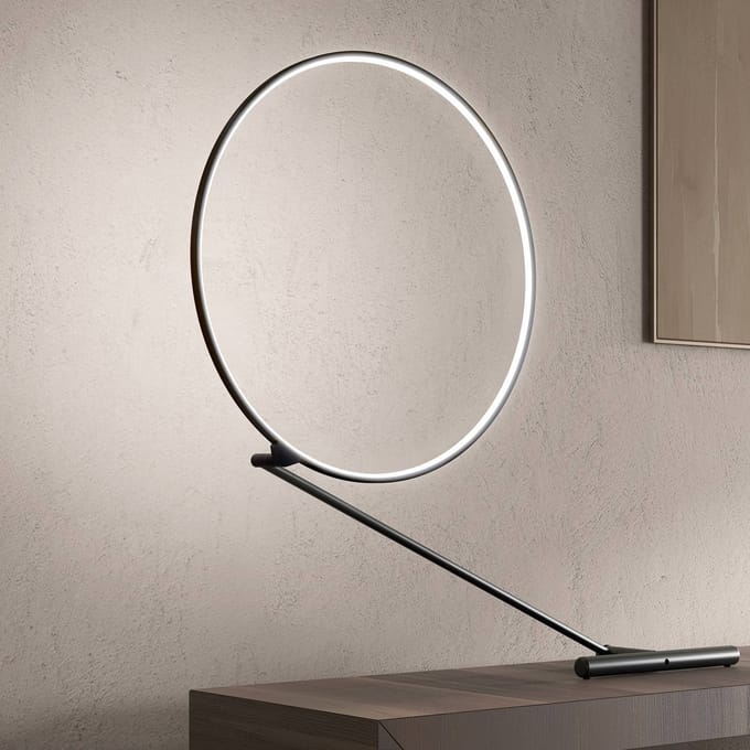 kdln LED tafellamp Poise, zwart, hoogte 109 cm, dimbaar