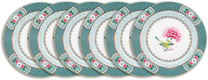 Pip Studio Blushing Birds Borden - Gebaksbordjes - Bordenset - Servies set van 6 - 17cm