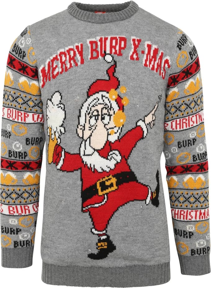 Suitable Kersttrui Multicolour Grijs lampjes - Maat M - Heren - Pullover - Sweater