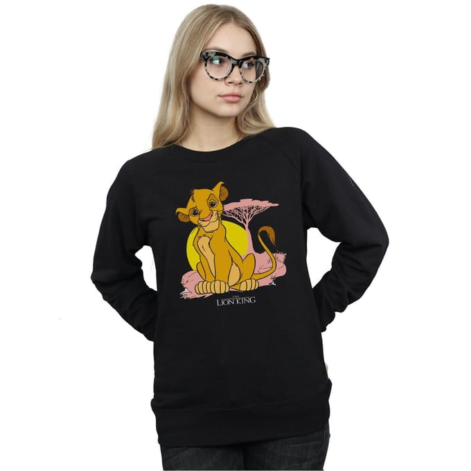 Disney Dames/Dames The Lion King Simba Pastel Sweatshirt (Zwart)