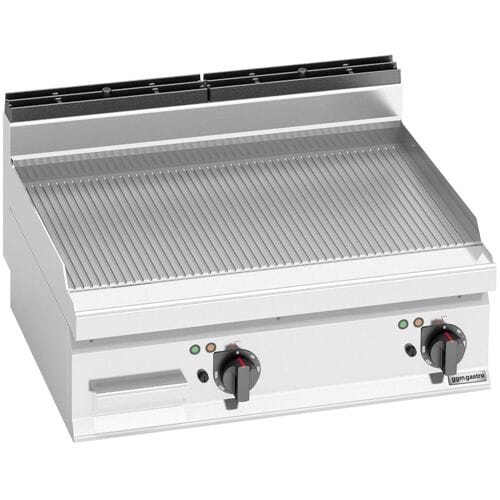 GGM Gastro Elektro Bratplatte - 9,6 kW - Gerillt Zilver