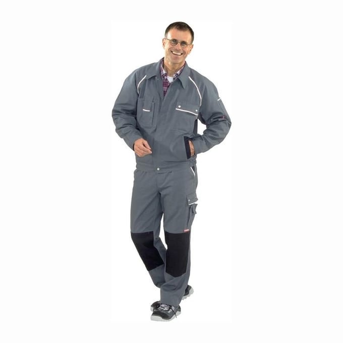Planam tailleband jas Canvas 320 maat 52 grijs / zwart - 2113052