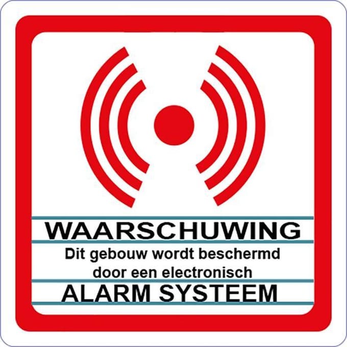 Alarm systeem sticker - Elektronisch alarm systeem sticker.