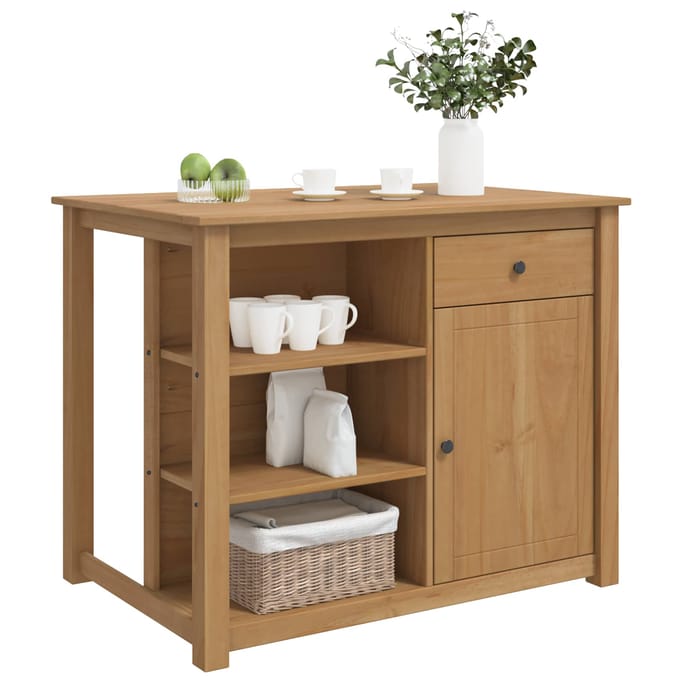 vidaXL Keuken Eiland Set PANAMA Honing Wax 112 x 77 x 90 cm