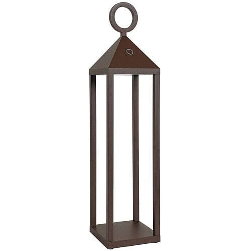 Lanterne Pic Nic LED moderne 2,2 W IP54 rechargeable et dimmable h. Corten de 47 cm
