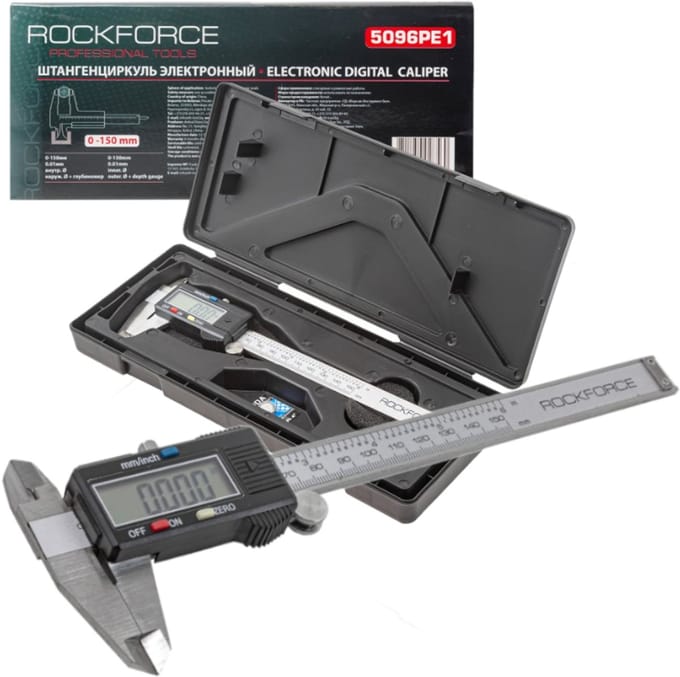 Rockforce - Digitale Schuifmaat - 150mm - LCD Display - Roestvrij Staal
