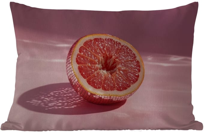 Buitenkussens - Grapefruit - Roze - Disco - Shiny - 60x40 cm - Weerbestendig