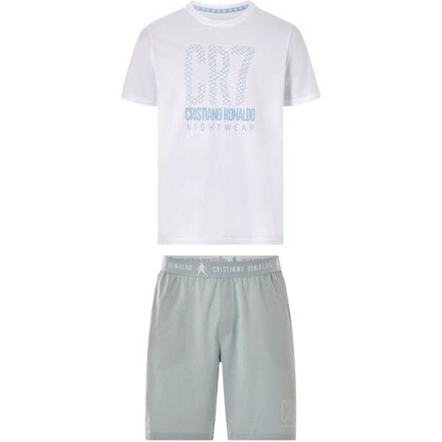 CR7 Korte heren pyjama - katoen (Wit, L)