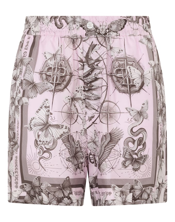Silk Shorts Butterfly Tattoo