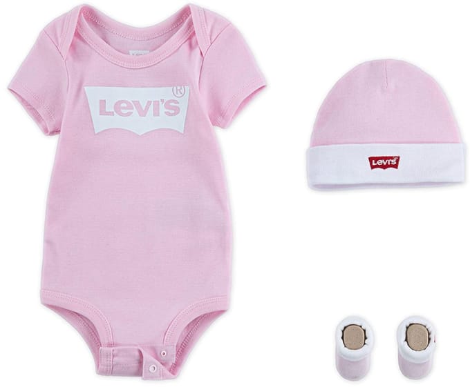 Levi´s ® Kids Classic Batwing Korte Mouw Set Roze 0-6 Months Jongens