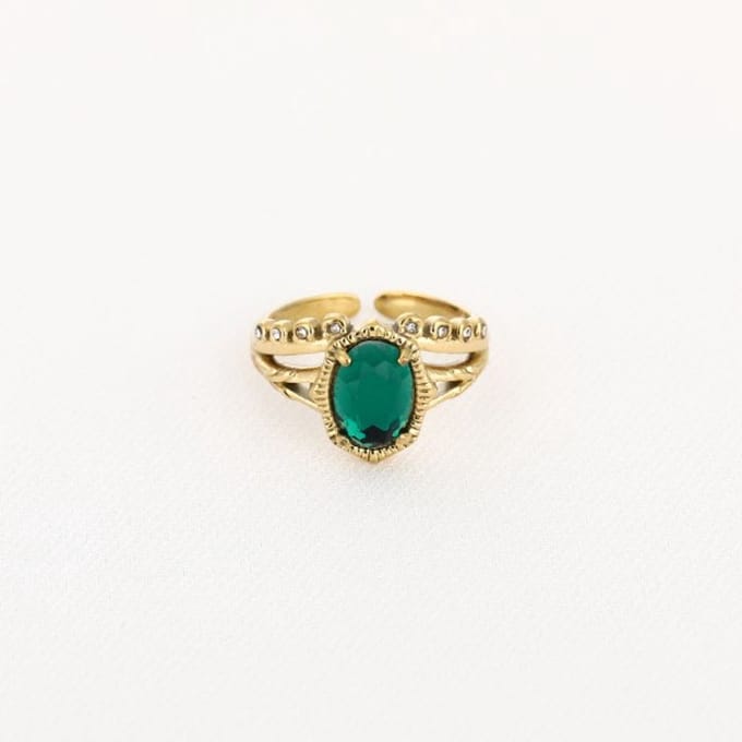Bijoutheek Ring (Sieraad) Vintage Dark Green