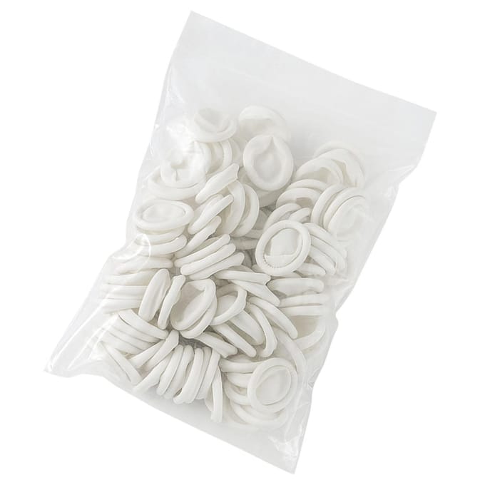 100 Stuks Wegwerp Vingerhoedjes Rubberen Covers Slijtvast Antislip Verdikking voor Elektronische white