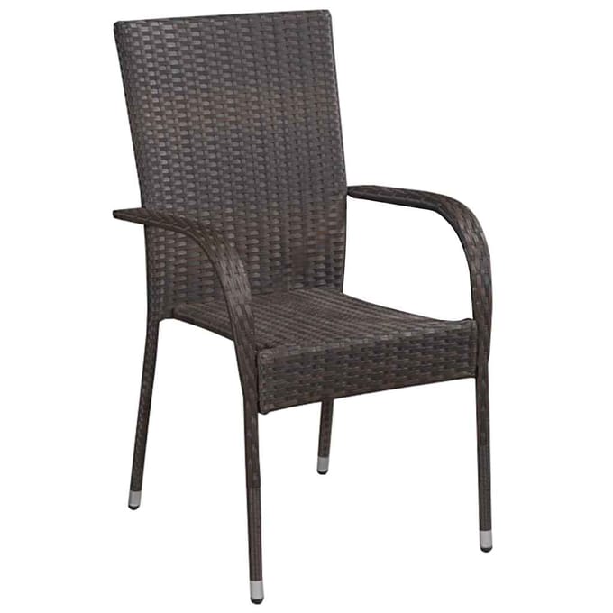 vidaXL - 5-delige - Tuinset - bruin - en - zwart