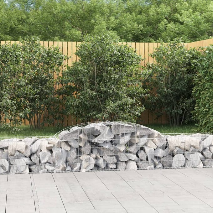 vidaXL - Schanskorven - 9 - st - gewelfd - 300x50x40/60 - cm - gegalvaniseerd - ijzer