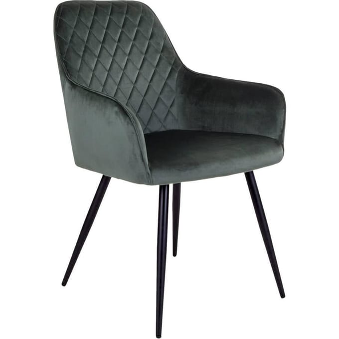 House Nordic Harbo Eetkamerstoel Velvet Groen - Set van 2