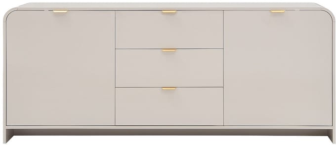 Vente-unique Dressoir met 2 deuren en 3 lades - Beige en goud - ORALINO