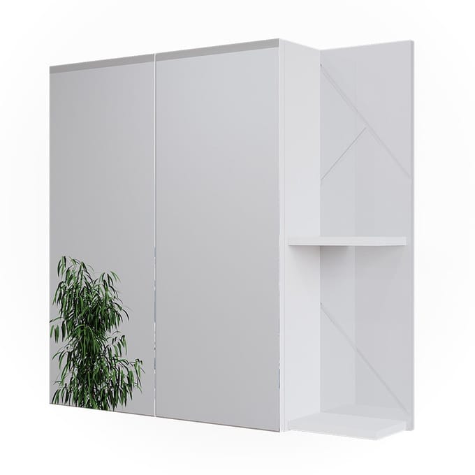 Vicco Irma Badkamerspiegelkast – 80 x 75 cm Wit/wit hoogglans