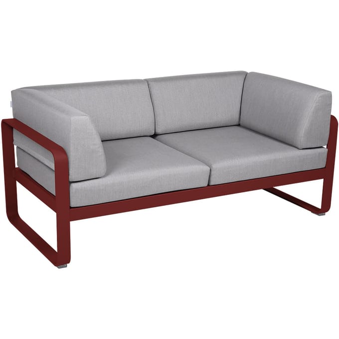 Fermob BELLEVIE club sofa 2 zits - 43 chili mat - 79 Flanelgrijs
