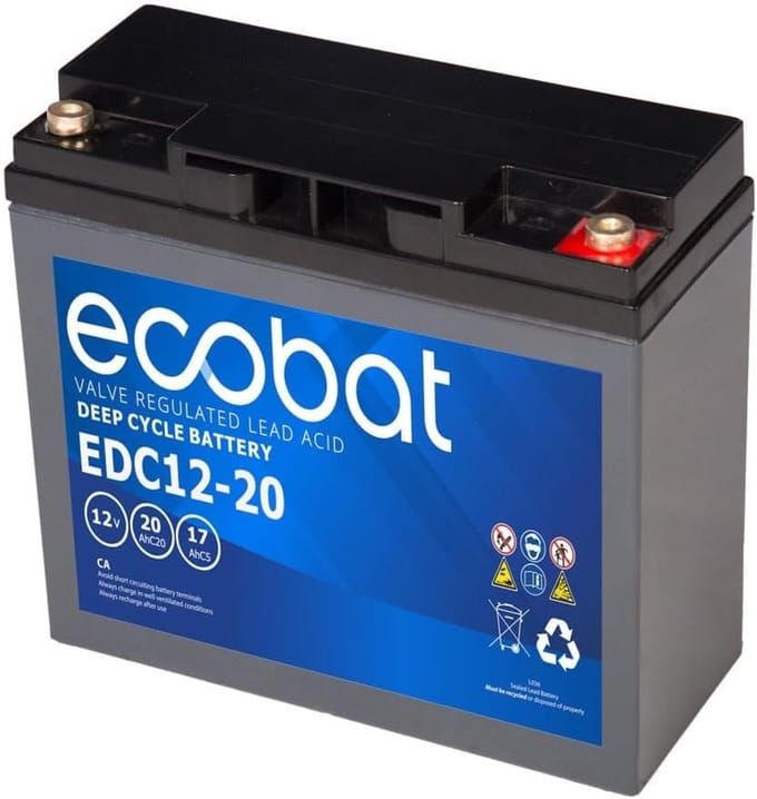 Scootmobiel Accu - Reserve Batterij - Mobiliteit Verhogen - Diep Ontladen Mogelijk - 12 Volt 20AH