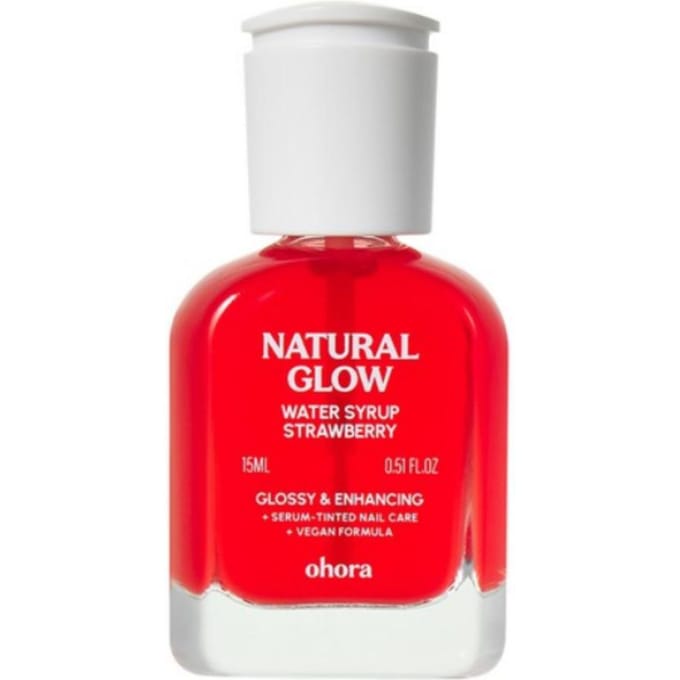 Ohora Renforceur d'ongles Natural Glow Water Syrup Fraise, 15 ml red