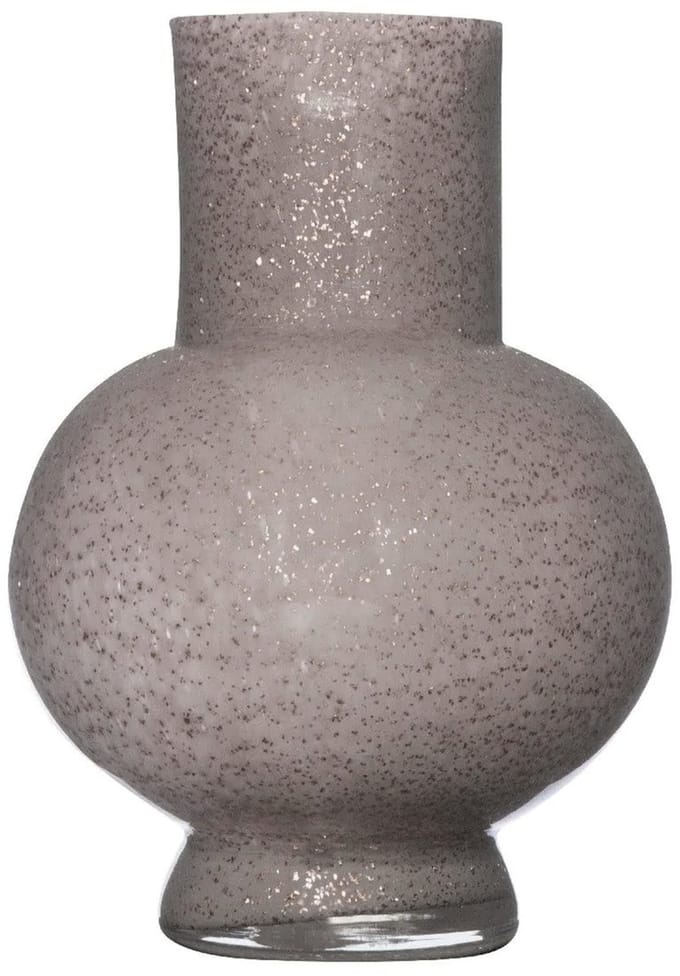 Hakbijl Glass Bloemenvaas Deborah - grijs - glas - D20 x H 26 cm