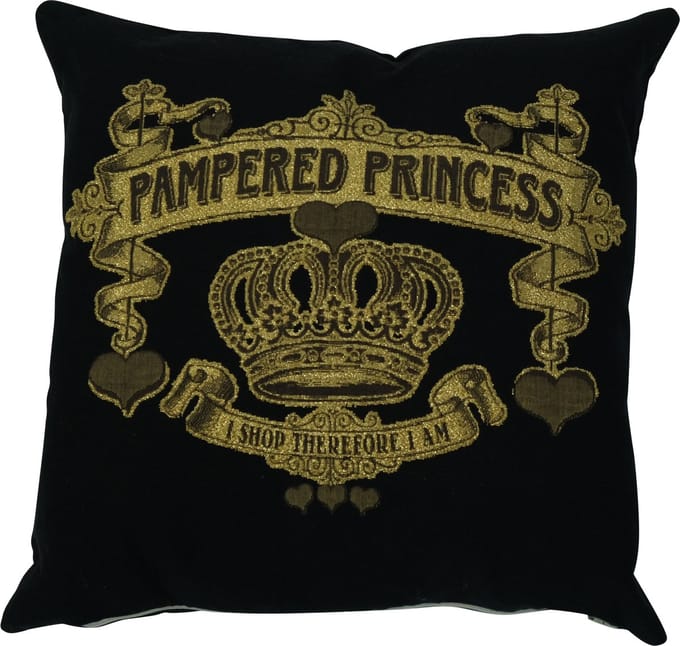 gobelin kussen shopping pampered princess 45x45cm