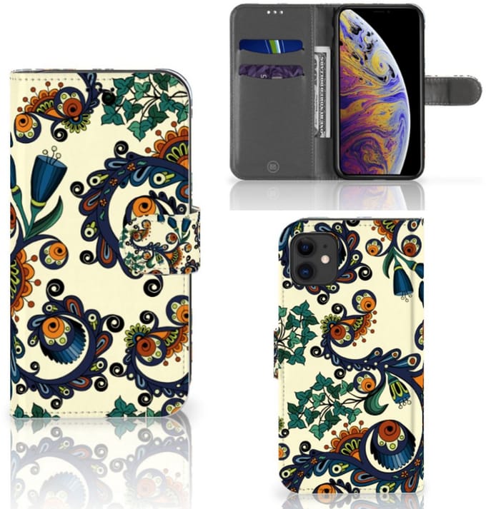 Book Case voor Wallet Case Apple iPhone 11 Barok Flower