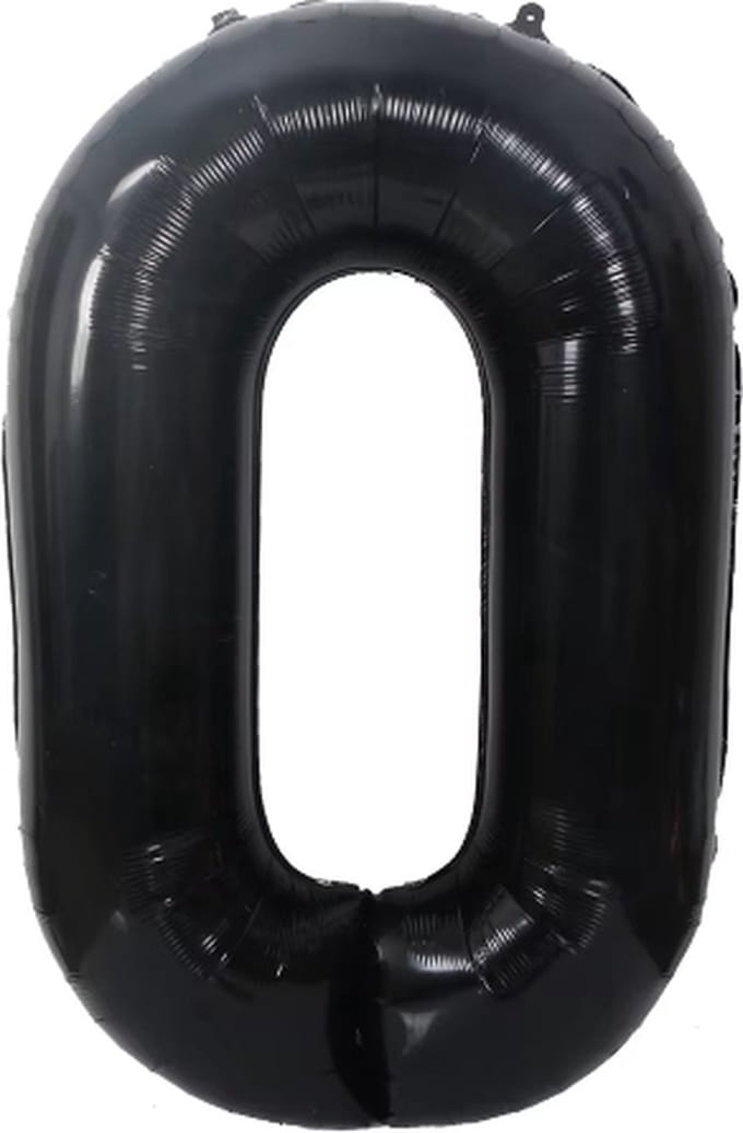 New Age Devi - Cijferballon 0 - Folie - 41 cm - Zwart