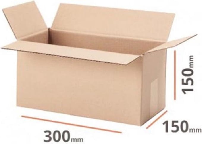 Verzenddoos 300 x 150 x 150 mm 20 STUKS Kartonnen Verzenddozen Dubbele Golf Bruin – Doos bruin karton