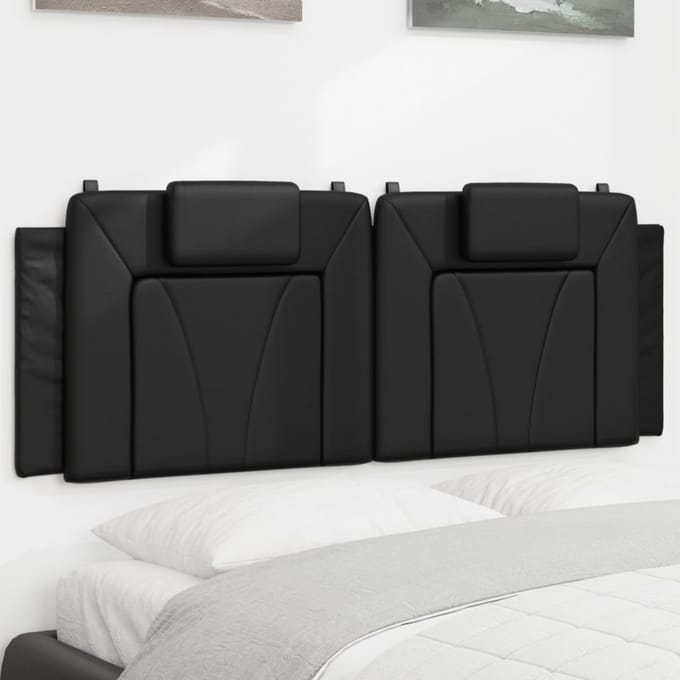 vidaXL - Hoofdbordkussen - "Viana" - 140 - cm - kunstleer - zwart