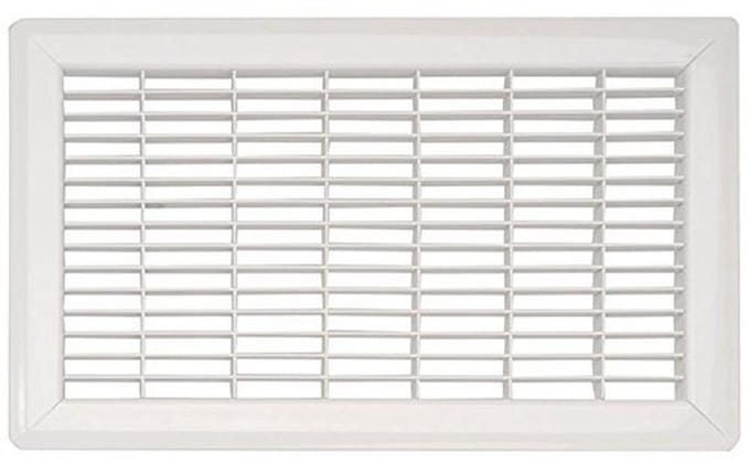 Vloer Return Luchtrooster 10x12 Inch - Zwaar Staal, Wit