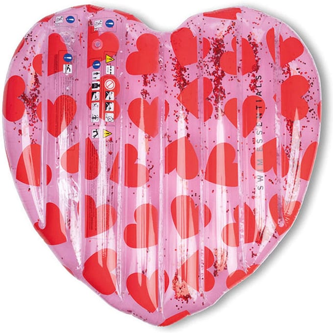 Swim Essentials Luchtmatras Red Hearts 150x120cm Opblaasbaar speelgoed